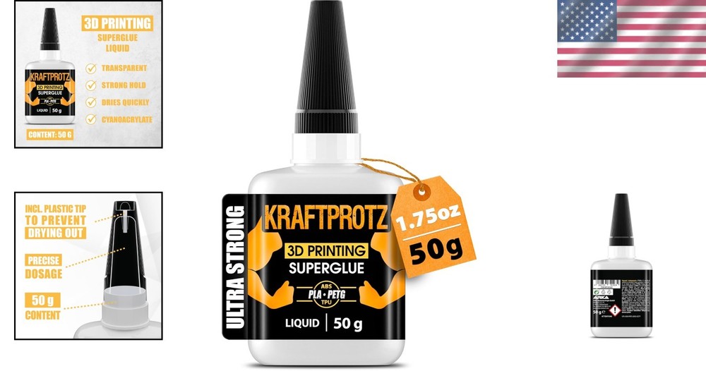 Precision 3D Printer Glue 50g - Ultra Thin, Waterproof & Heat Resistant Formula