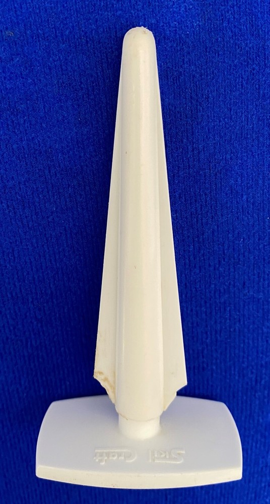 Vintage Skilcraft White Plastic Stand Shaped Like a Rocket Microscope