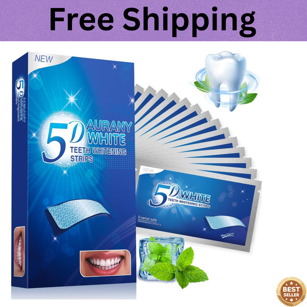 28PCS 5D Teeth Whitening Strips Tooth Rapid Bleaching White Strips Teeth White