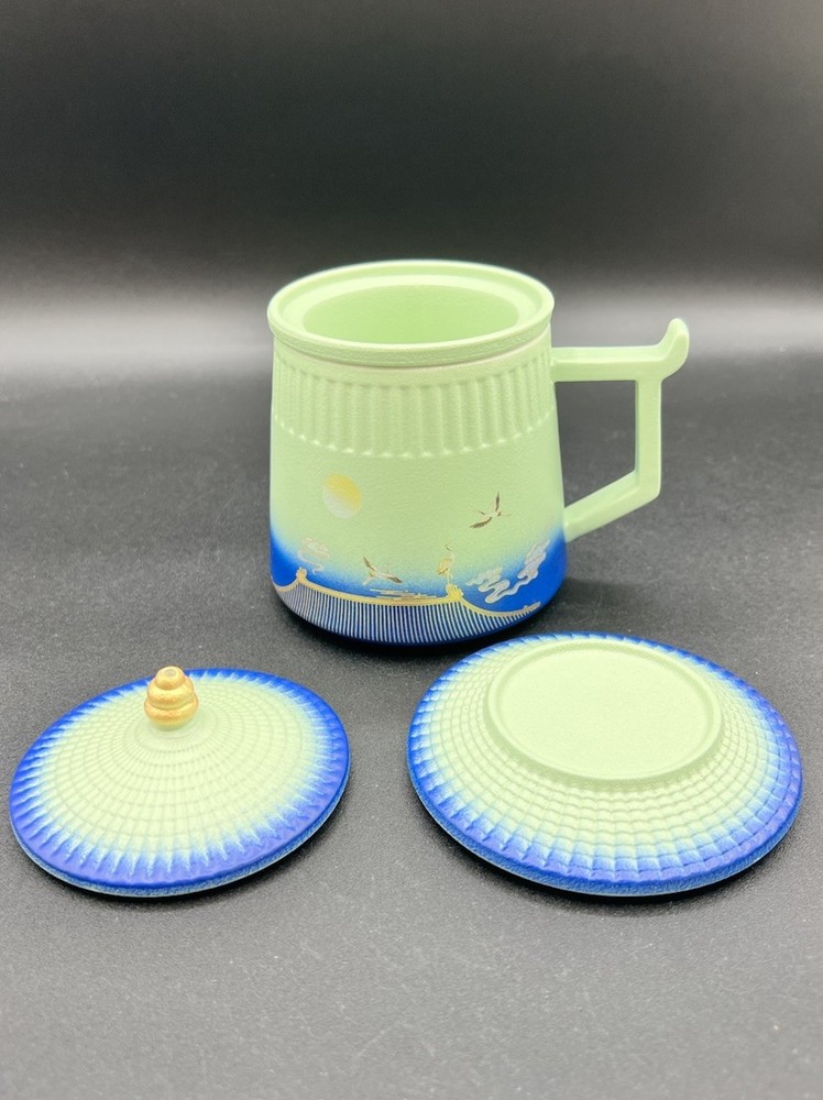 Ceramic Tea Cup With Tea Infuser, Lid, New