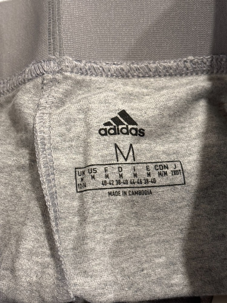 Adidas Womens Medium Grey Heather 3 Striped Leggings Pull On Size M NWT