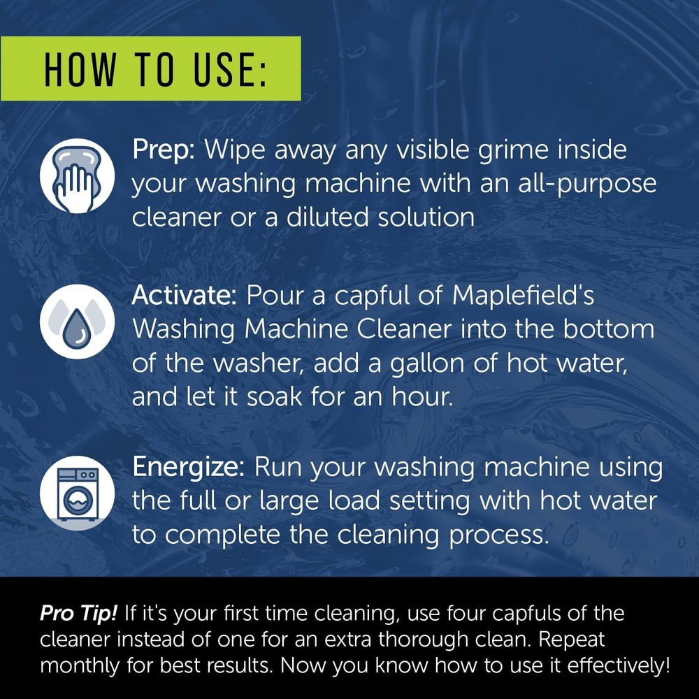 Maplefield Washing Machine & Laundry Cleaner + Deodorizer, 8oz, Refreshing...