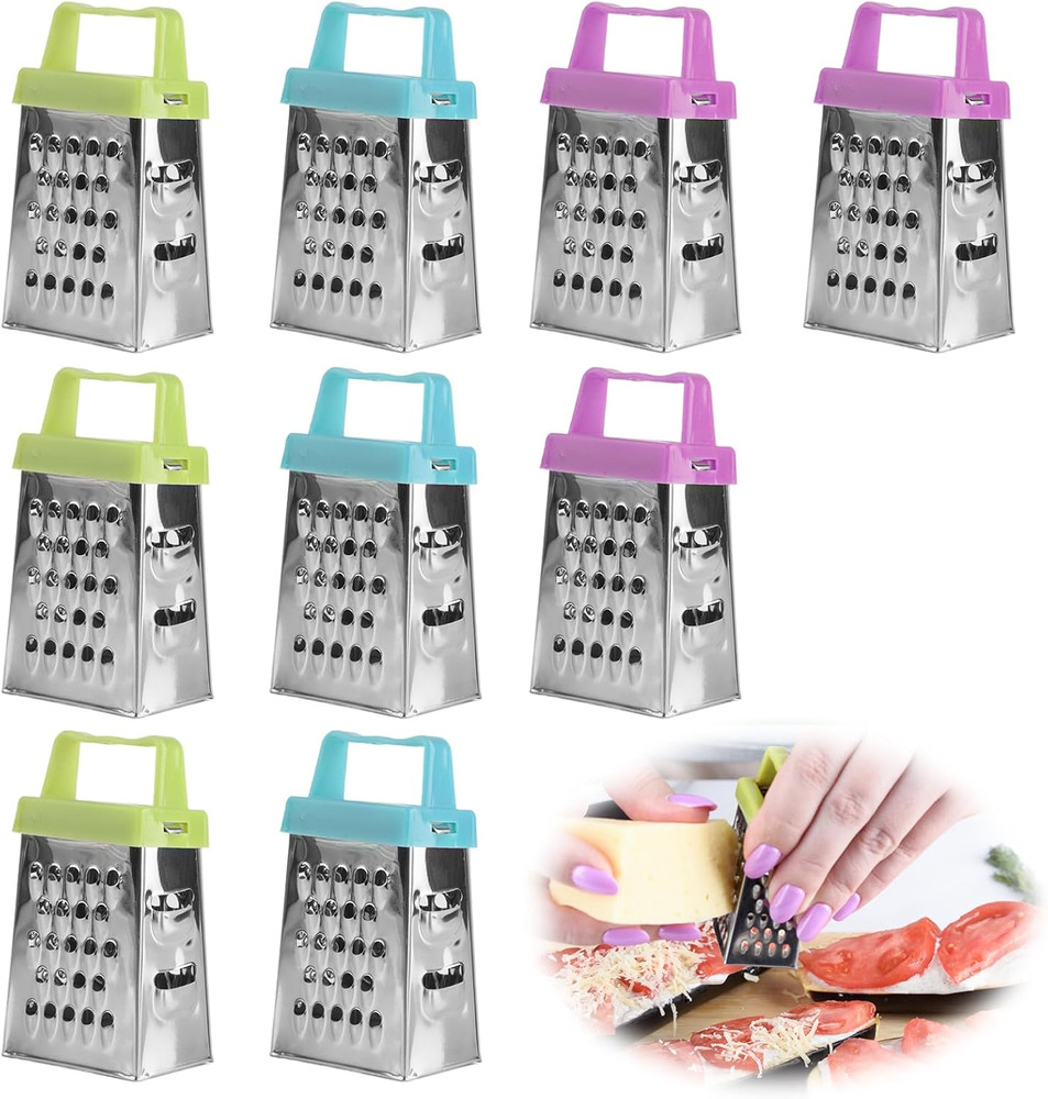 9-Pack Mini Cheese Graters & Vegetable Slicers Stainless Steel Kitchen Tools
