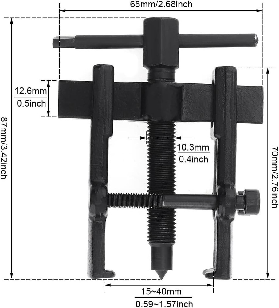 2-Inch Adjustable Bearing Gear Puller - Durable Carbon Steel Tool