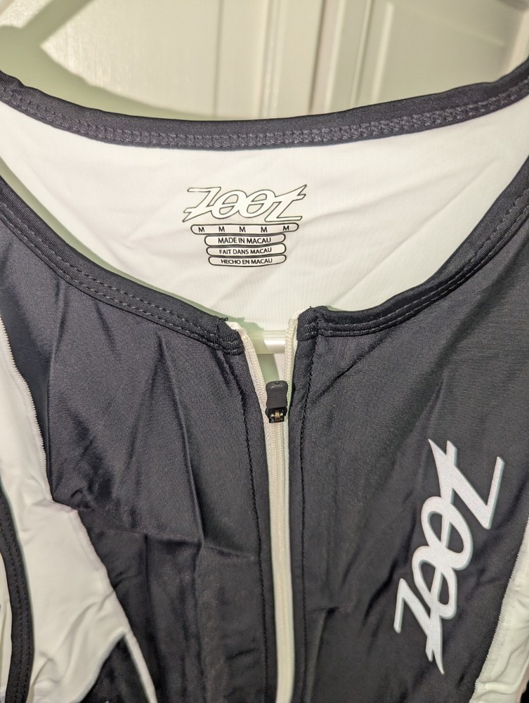 ZOOT Mens Black & White Performance Tri Racesuit Medium NWT