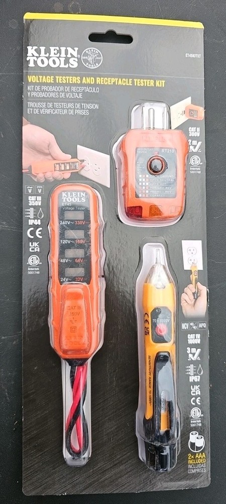 Klein Tools ET45KITXT Voltage Testers & Receptacle Tester Kit