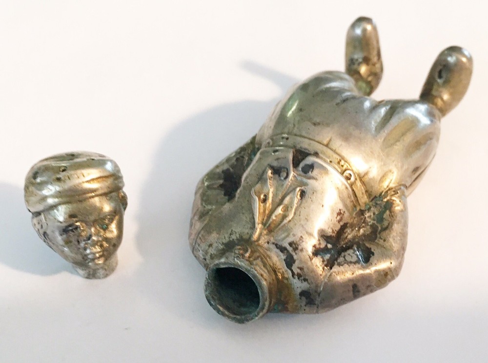Antique Victorian 800 Silver Pomander, Figural