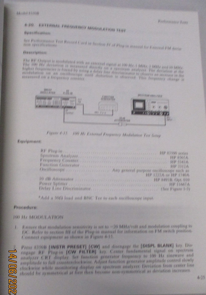 HEWLETT PACKARD 8350B SWEEP OSCILLATOR SERVICE INFORMATION