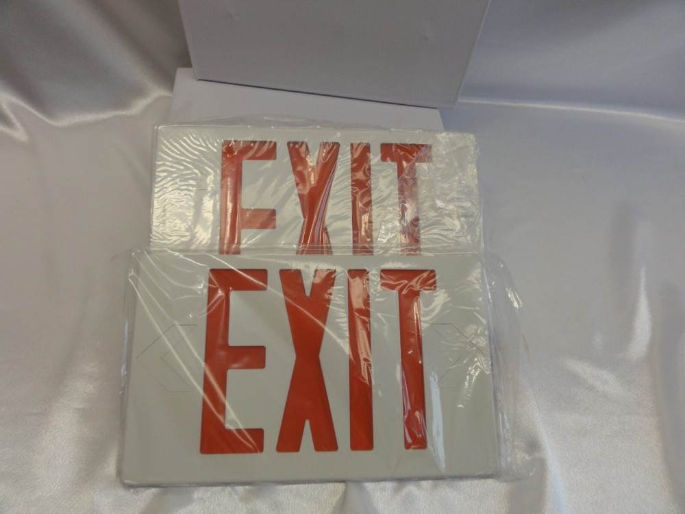 4 Exit Signs Emergency Light Compact Combo Double Single Face Battery Backup LED