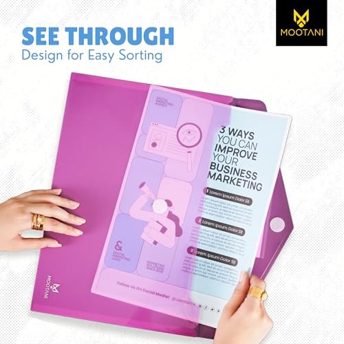 Pack Plastic Envelopes, Folders for Documents, Poly Envelopes A4/US Letter 5