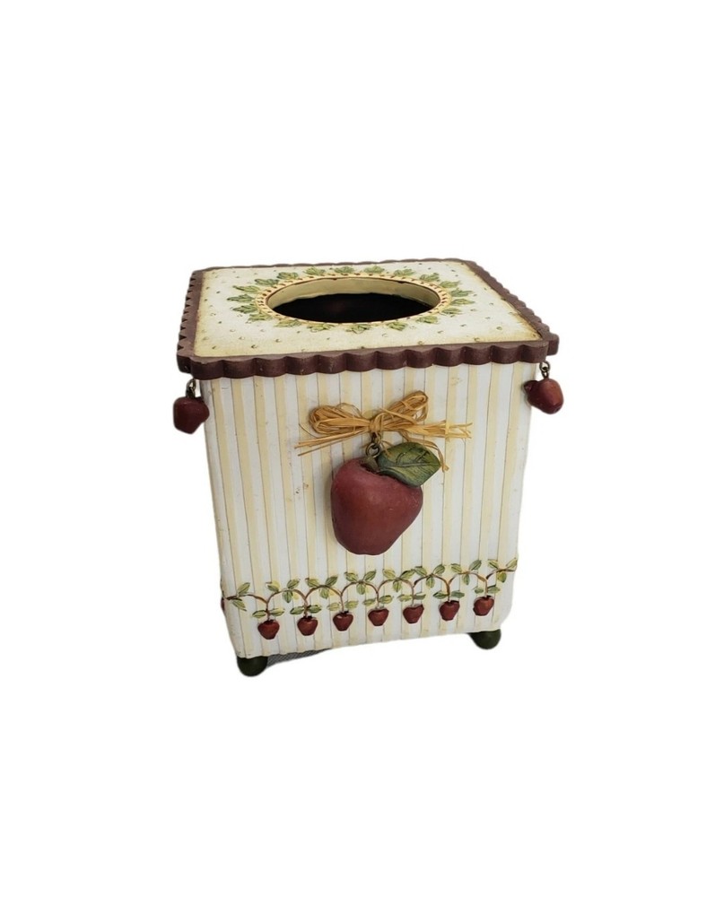 Apple Square tissue Box Cover Storage Box - Rare