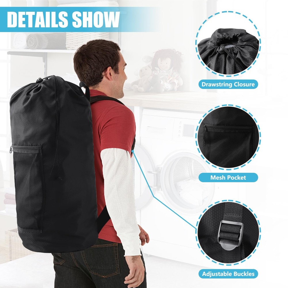 Laundry Storage Backpack Extra Large Capacity with Adjustable Straps for Student