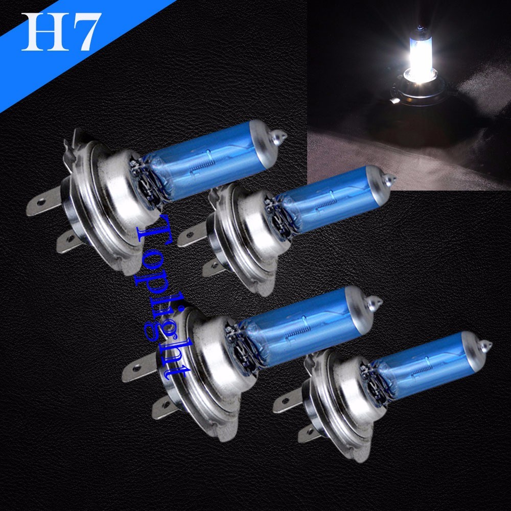 Combo 2 Pair H7 Super White Xenon Halogen Headlight 55w Light Bulb High/Lo Beam