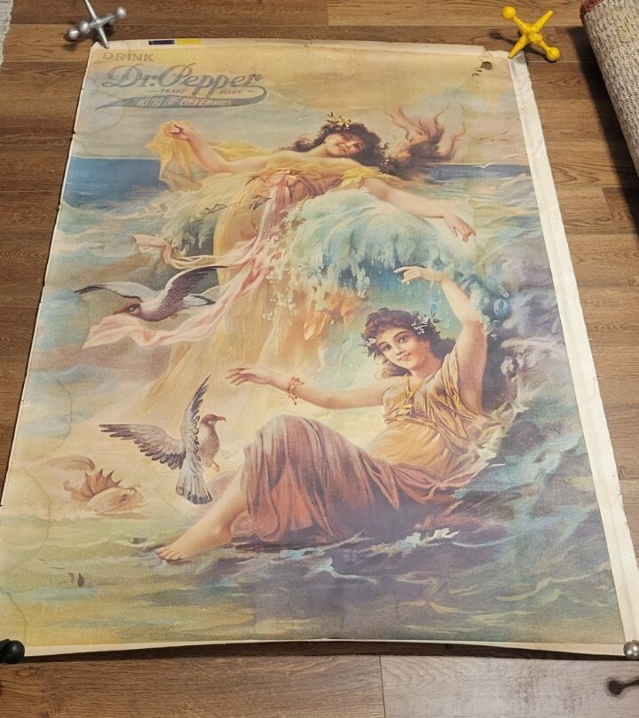 Large Rare Dr Pepper Advertising Poster