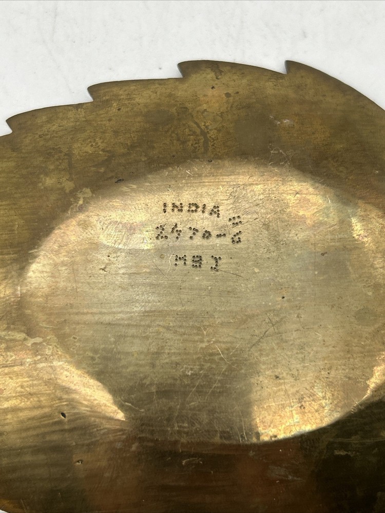 Solid Brass Leaf Shaped Dish Plate 6x4”