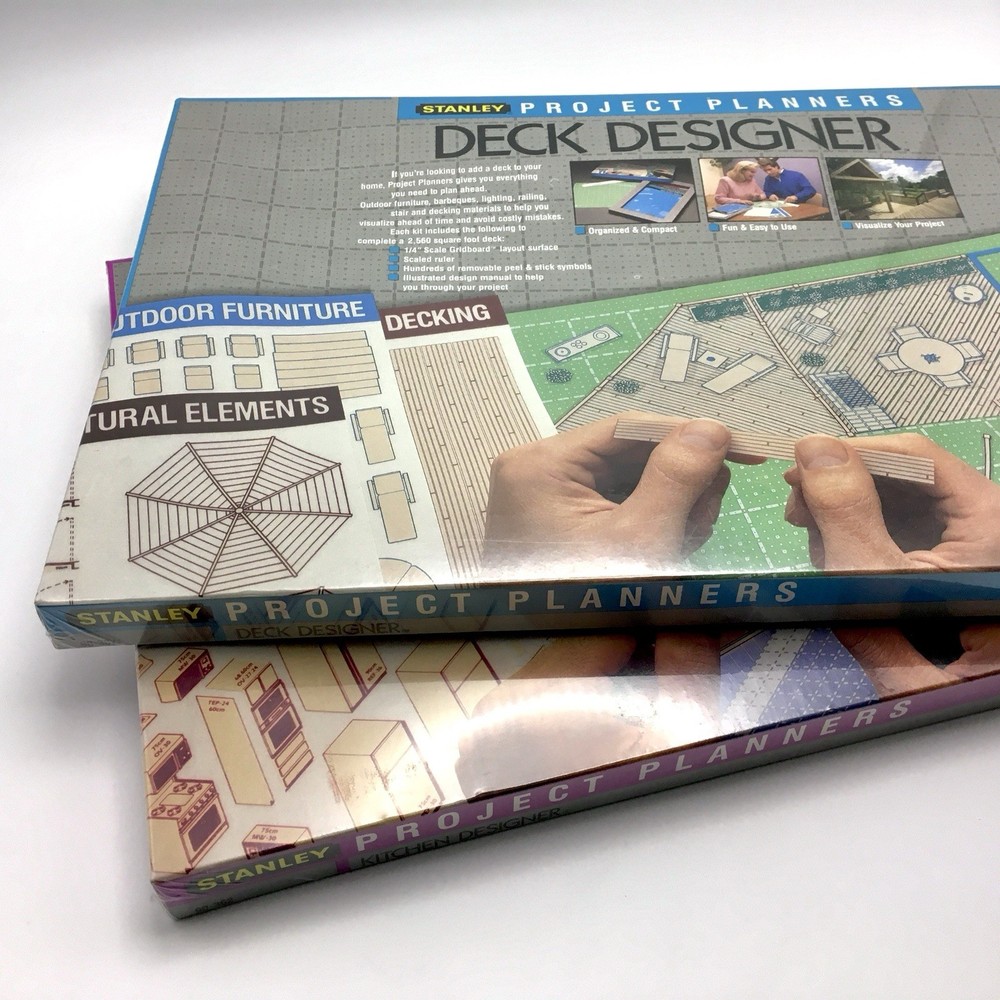 New & Sealed VTG Stanley Project Planner - Deck Designer & Kitchen Designer Pair