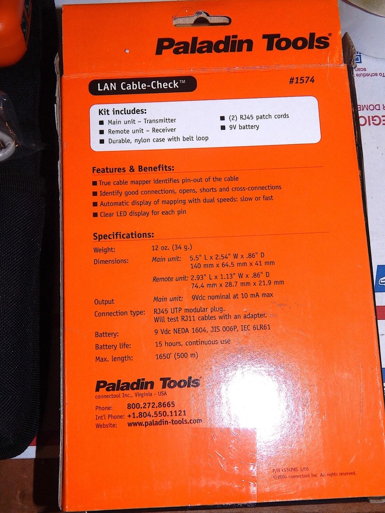 Paladin Tools Data/link ID & Cable Check #1574 - NOS.