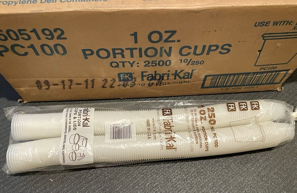 Fabri-Kal 1oz Portion Cups 9505192 Sample Cups Disposable Plastic - 2500 COUNT