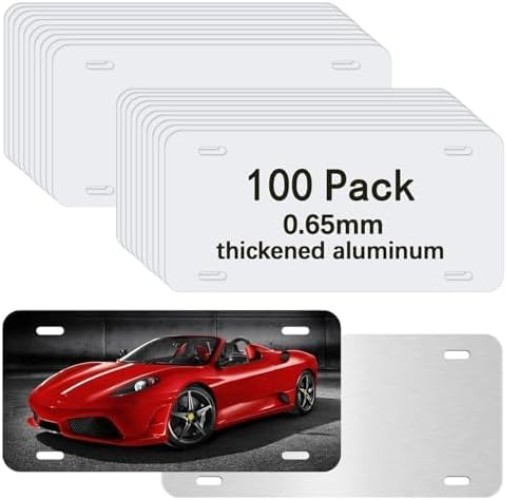 Personalized 100 Pack License Plate Blanks - 12" x 6" Aluminum for DIY Projects