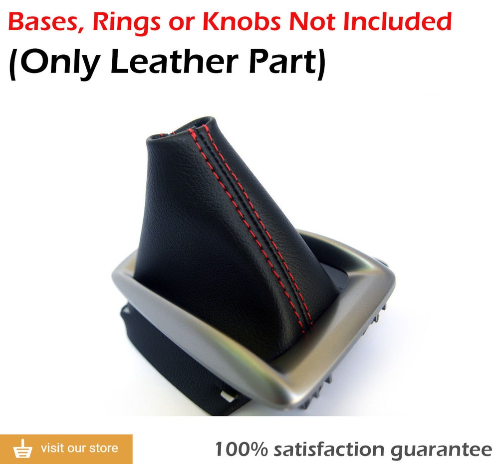 Automatic Shift Boot Replacement Cover PVC Leather for Mazda 3 14-16 Red Stitch