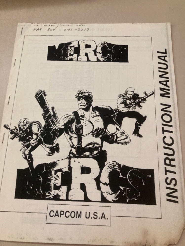 Mercs Arcade Game Manual