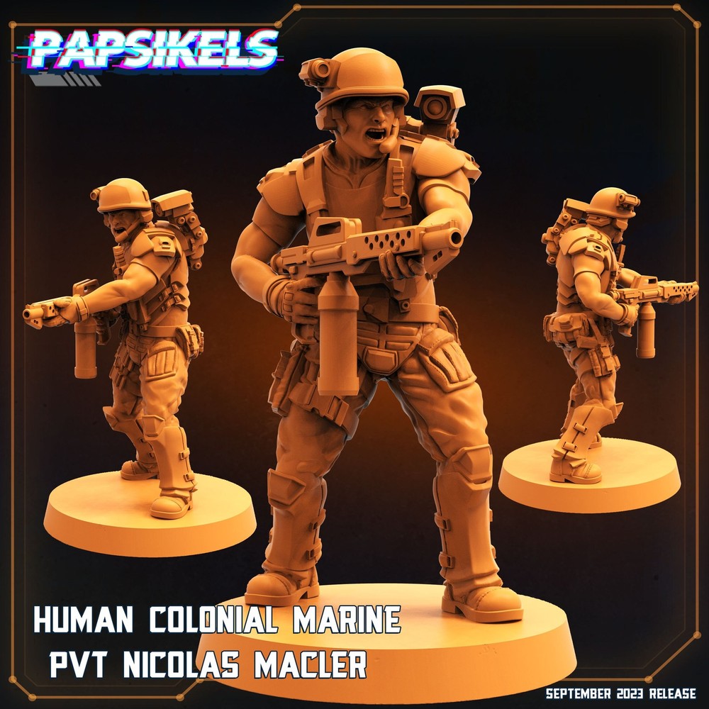 Colonial Marine PVT Nicolas Macler - Sci Fi Alien Predator Mini | Papsikels