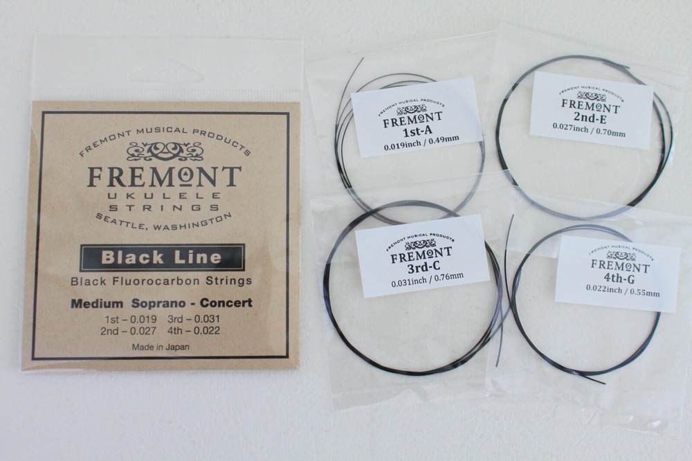 Fremont Blackline Fluorocarbon Ukulele Strings Soprano Concert Medium Set