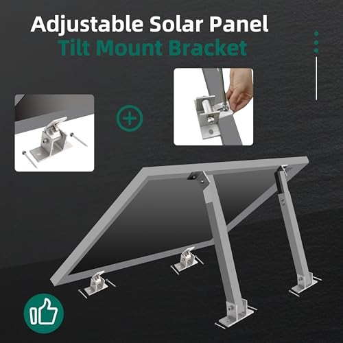 4 Pack Adjustable Solar Panel Tilt Mount Bracket Base, Tilt Angle 10°-60° Flat