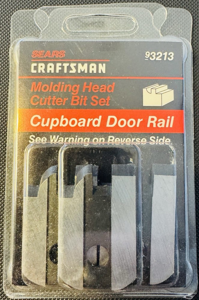 Sears Craftsman 93213 Molding Head Cutter Bit Set - Cupboard Door Rail NOS