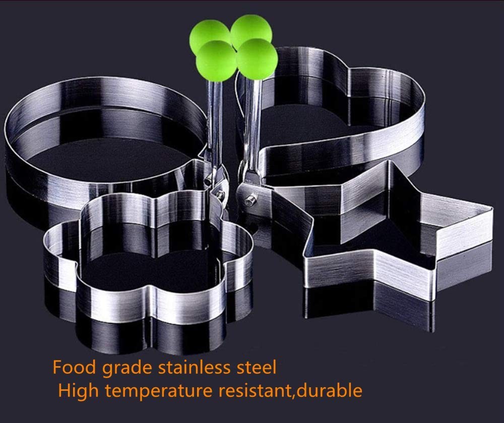 10 Pack Stainless Steel Egg Molds Different Shape Egg Ring Molds for Cooking