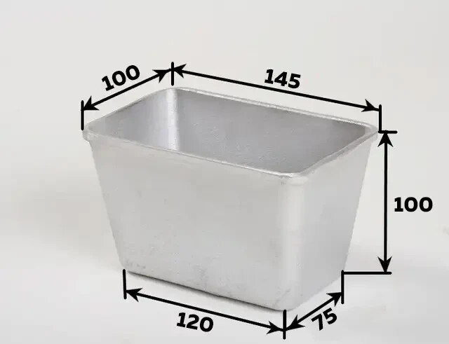 ALUMINUM BREAD FORM FOR BAKING RECTANGULAR 'HALF-BRICK' BREAD PANS LOAF L11