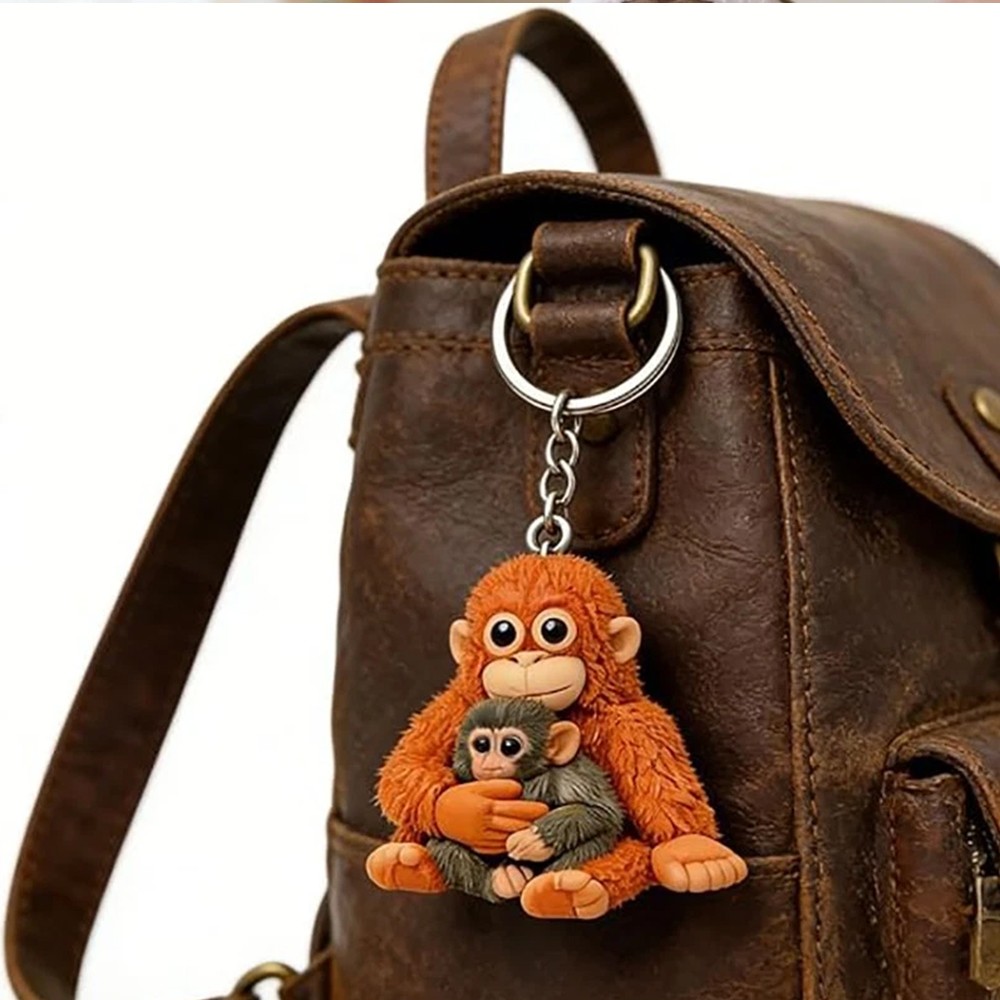 3D Printed Punch The Monkey Keychain Cute Hanging Plush Bag Charm