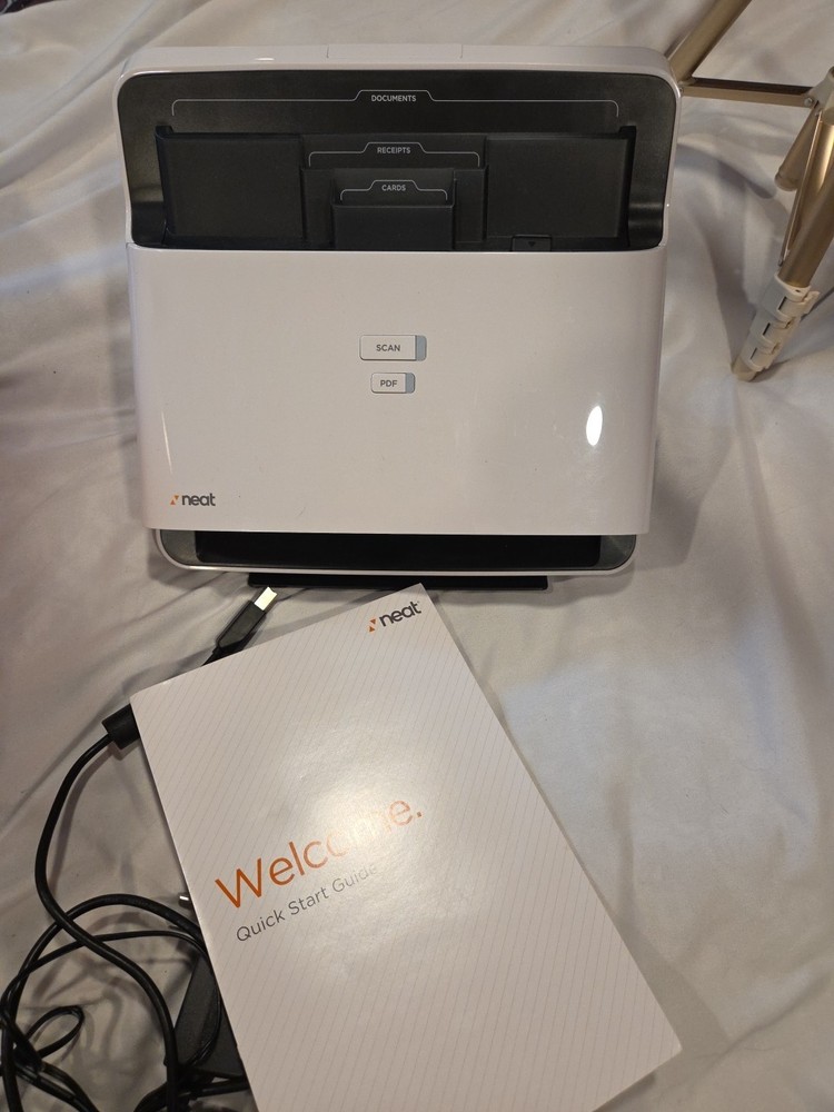 Neat Desk Pass-Through Scanner White Home Office Edition