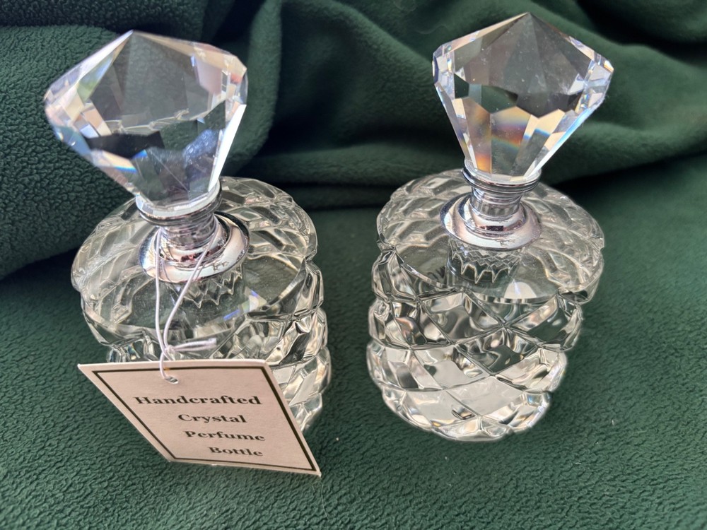 Crystal handcrafted Perfume Bottles Set of 2