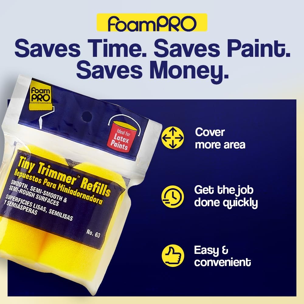 FOAM PRO 63 Foam Paint Roller Refills, Pack of 2