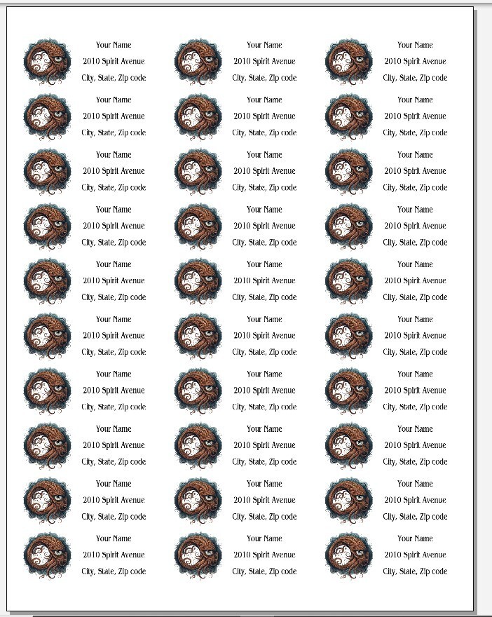 150 Octopus Eye Fantasy Cyclops Mailing Return Address Labels Personalized