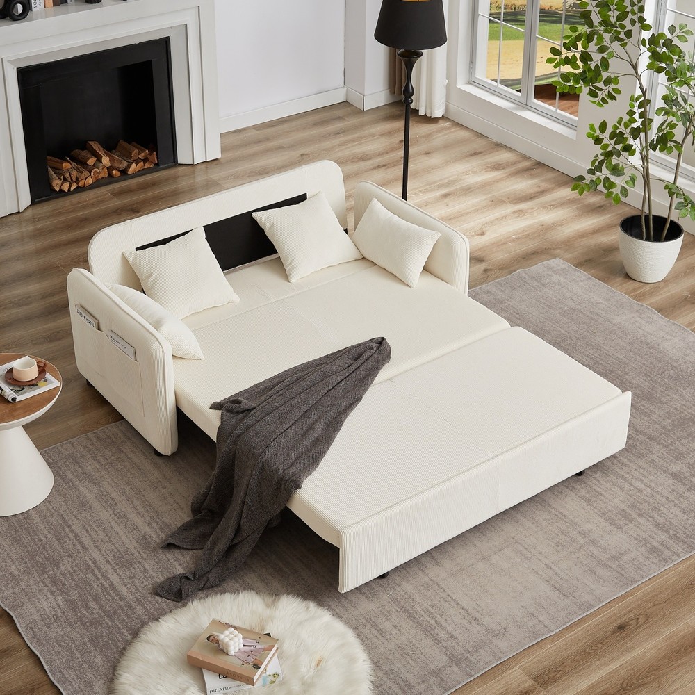 Convertible Sofa Bed 3 in 1 Multi-Function Folding Sleeper Sofa Bed w/ Pillows