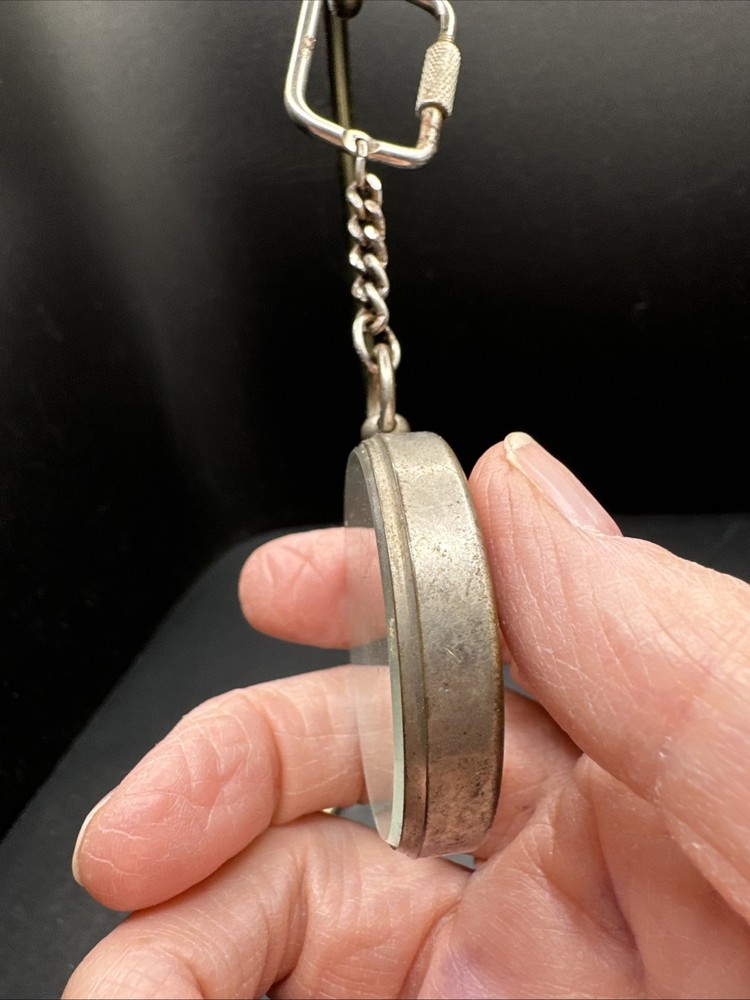 Antique German Silvertone Compass Key Chain