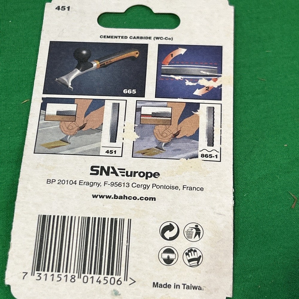 2 1/2 inch Double-Edged carbide Scraper Blade, Bahco 451