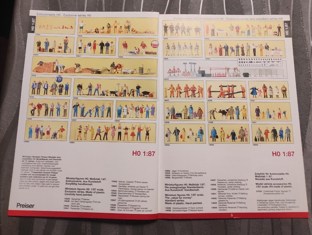 catalogue PREISER 2007 figures model railway train HO (German)