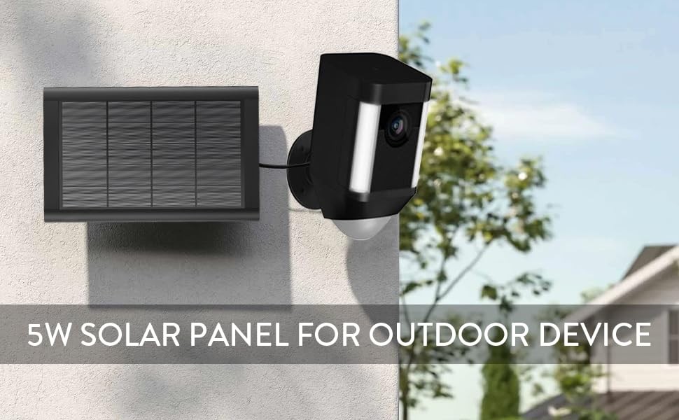 Ring Solar Panel(2nd Generation), 5W Ring Solar Panel Charger with Mount for ...