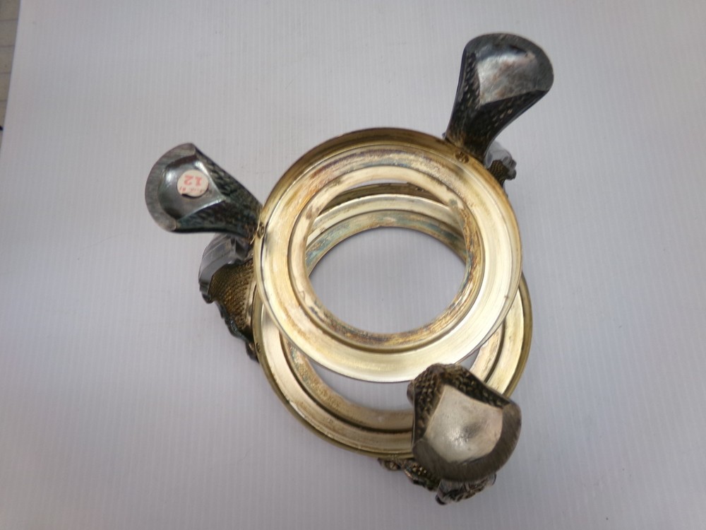 Vintage Silver plated footed stand, dish warmer.