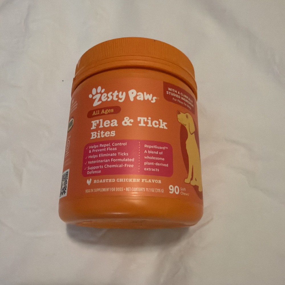 Zesty Paws Flea & Tick Bites 90ct EX01/28