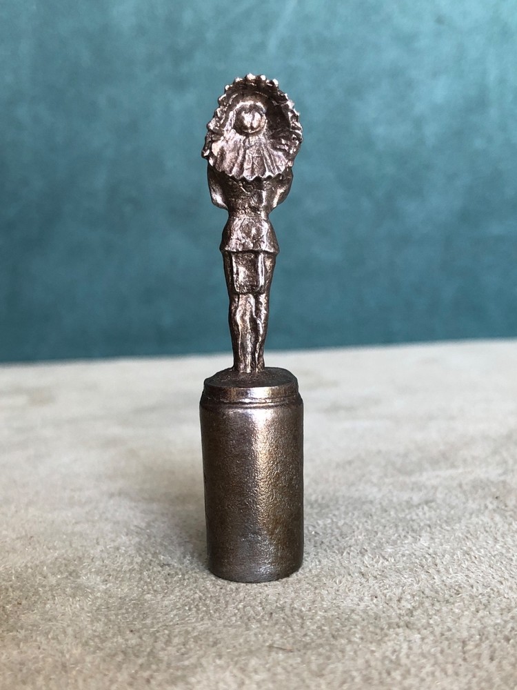 Miniature Standing Indian Chief Pipe Tamper, Solid Fine Pewter