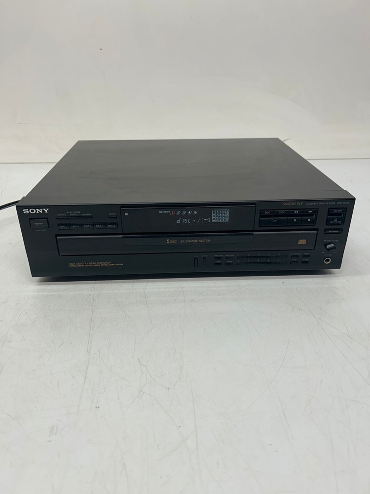 Vtg Sony Model CPD-C445 Compact 5 Disc CD Player Changer Powers On As Is