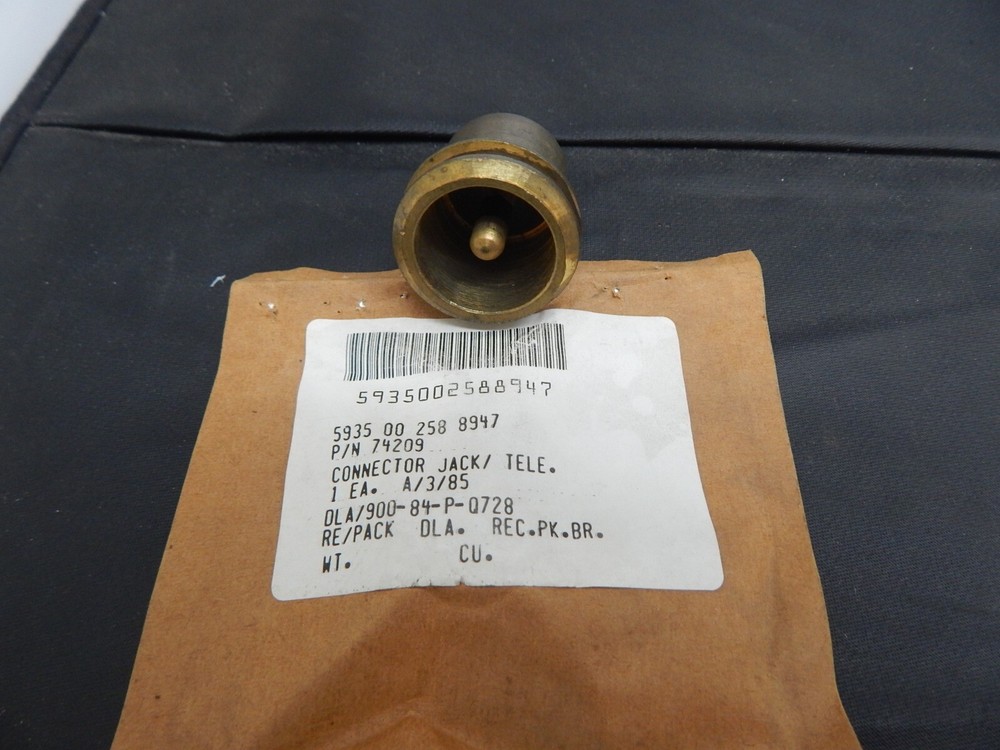 NAVAL SHIP COMMAND 74209 TELEPHONE CONNECTOR JACK BRASS 5935-00-258-8947