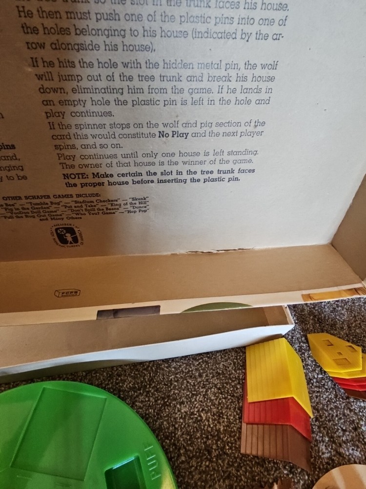1968 VINTAGE Huff 'N Puff Board Game - Schaper Complete?