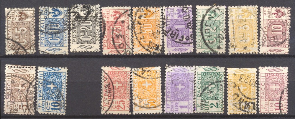 Italy 1914 parcel post stamp pairs