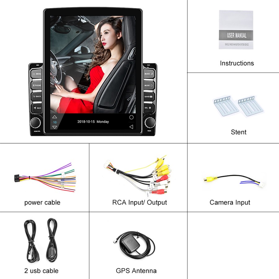 Touch Screen Car Stereo Radio Bluetooth GPS Navigation WIFI Multimedia Player