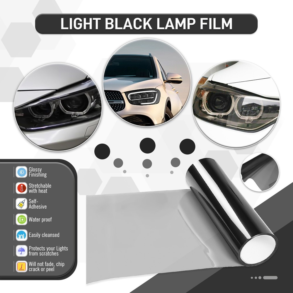 Light black Vinyl Film Wrap Sheet for Headlight Backup Light Tail Light